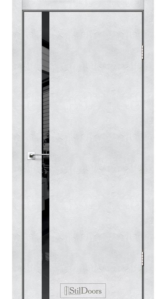 Міжкімнатні двері StilDoors Лофт гласс світлий бетон скло ЧОРНЕ